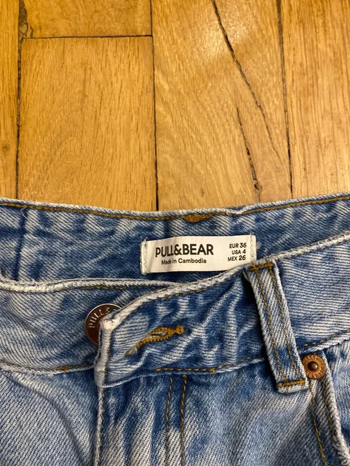 Jean bleu Patchwork Pull&Bear - photo numéro 3
