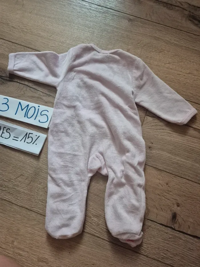 Pyjama velours Obaïbi  59 cm (3 mois) - photo numéro 2