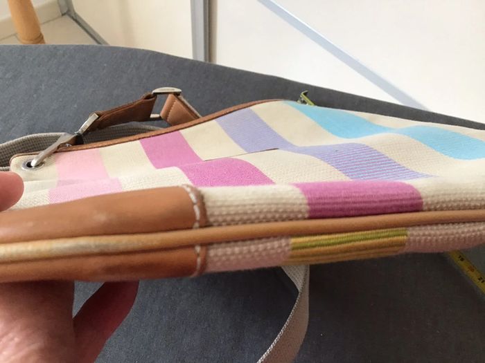 Sac toile et cuir rayé « Longchamp » deux faces de teintes differentes - photo numéro 10