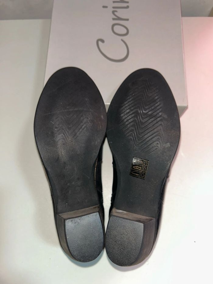 Bottine petits talons cuir noir - photo numéro 7