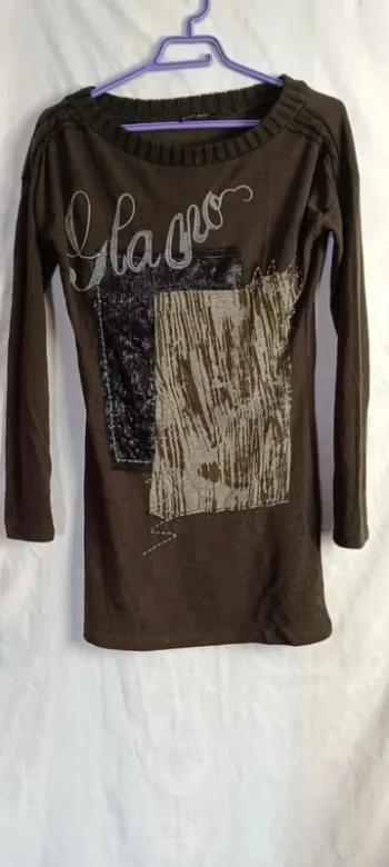 485- haut pull marron long , eight ailes, Taille M