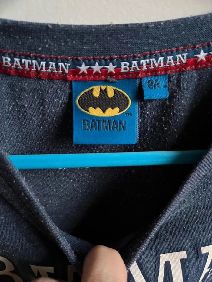 T shirt bleu chiné Batman 8 ans - photo numéro 3