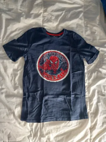 Tee shirt bleu marine spiderman T10A