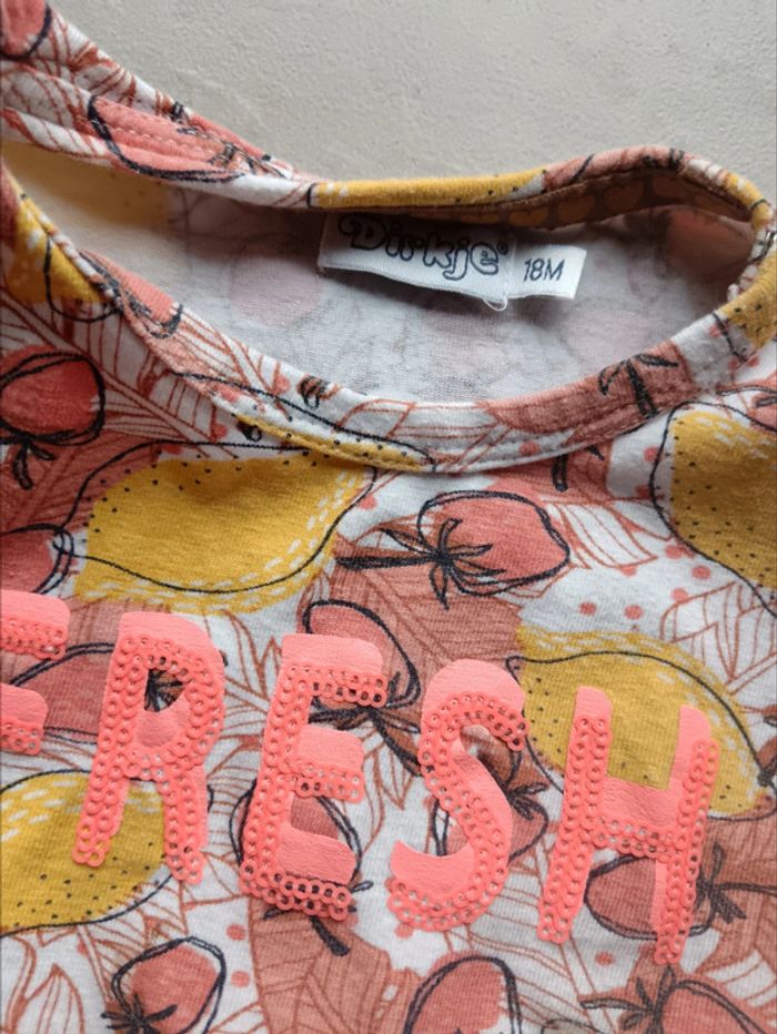 Robe été bébé fille corail et jaune 18 mois citrons Dirkje - photo numéro 2