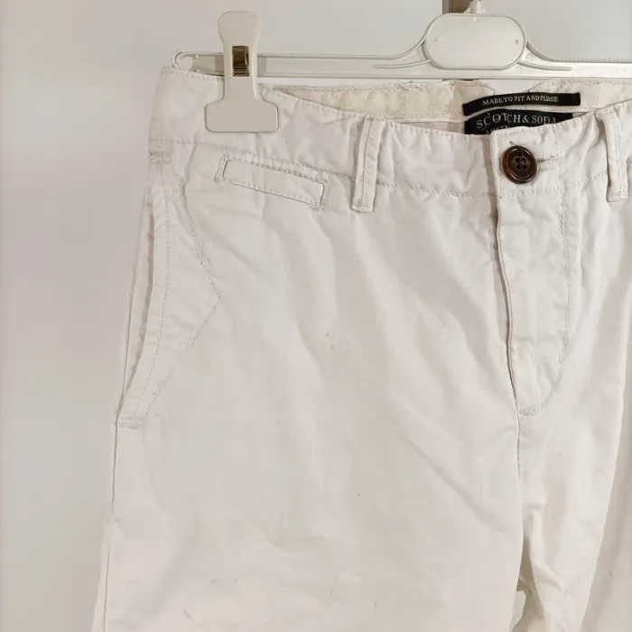 Pantalon blanc Scotch & Soda coupe droite W29 L34 100 % coton casual chic homme A1348 - photo numéro 4