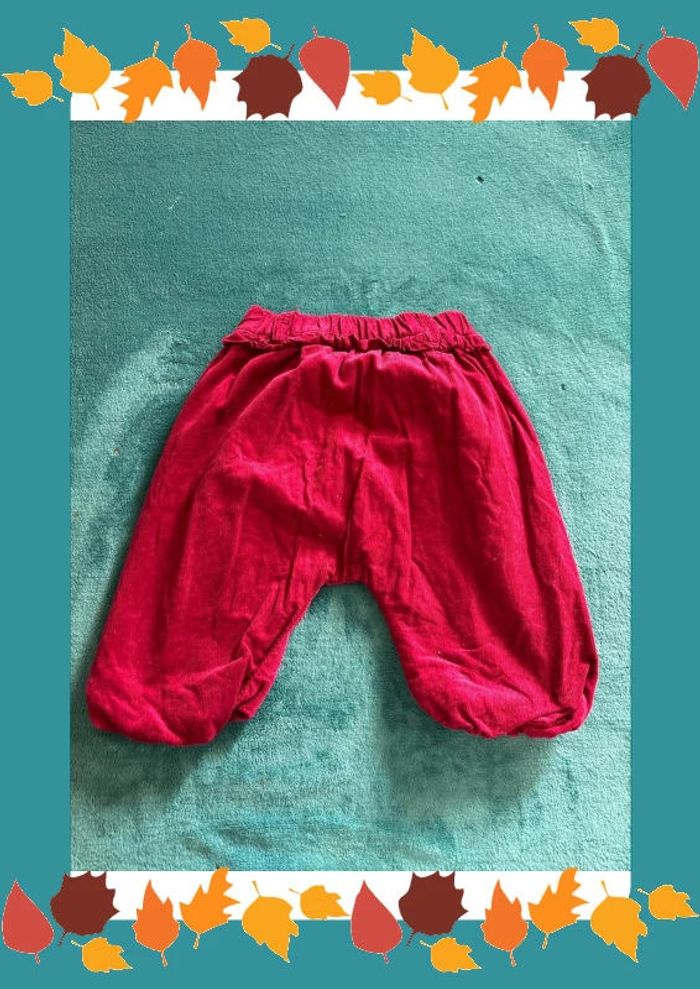 Pantalon bordeaux kitchoun taille 9 mois - photo numéro 2