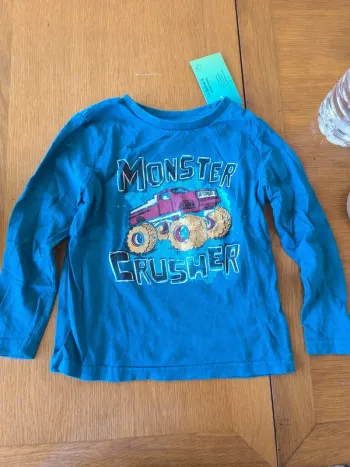 313796 Tee-shirt ML bleu garçon 4 ans kiabi