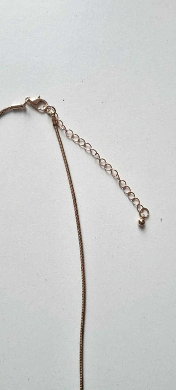 Collier doré et noir pompon frange - photo numéro 5