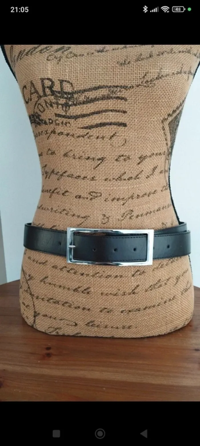 Ceinture marron foncé boucle rectangulaire 90 cm - photo numéro 1