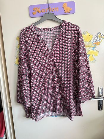 Blouse à motifs colorés, taille XXL, marque Gémo 