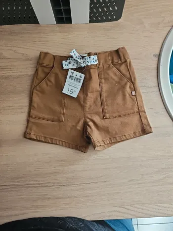 Joli short marron fille 18 mois okaidi neuf avec etiquette