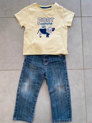 Tenue t-shirt et jean Obaïbi 18 mois