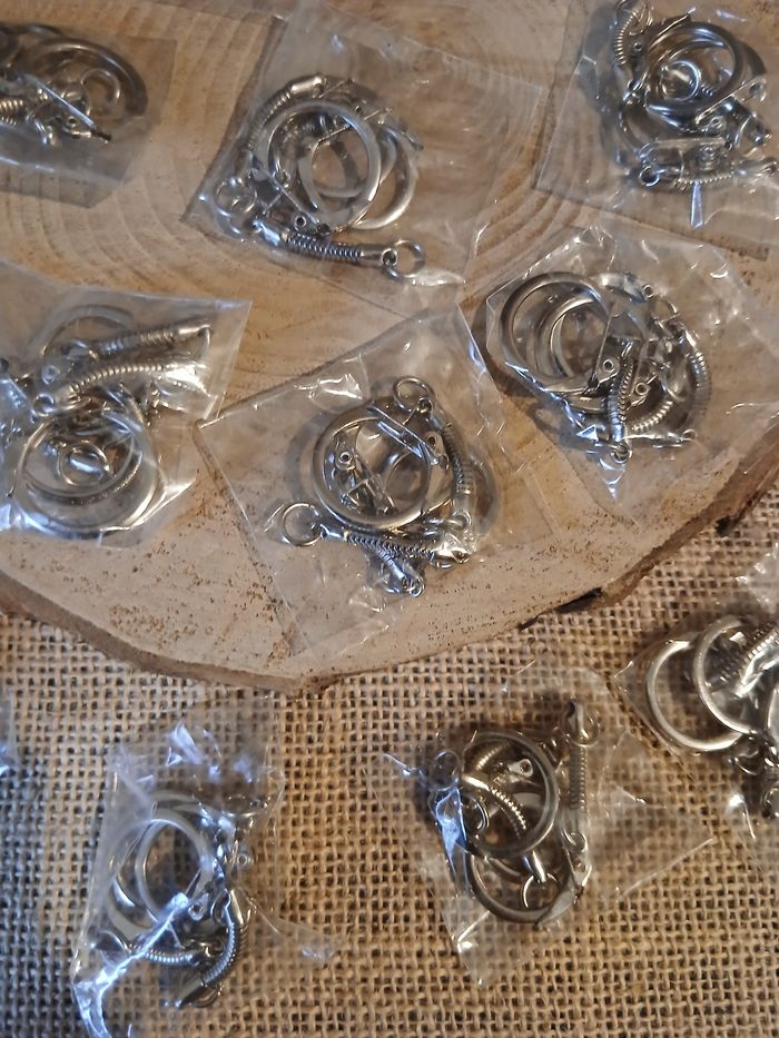 Lot de 30 attaches porte clé argenté - photo numéro 3