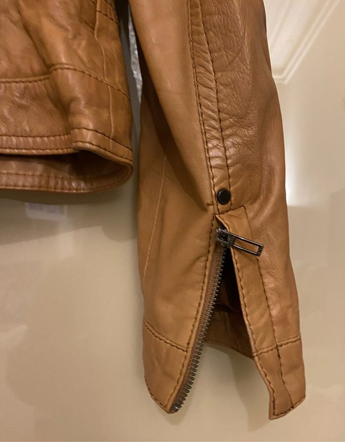 Veste en cuir camel 38 - photo numéro 6