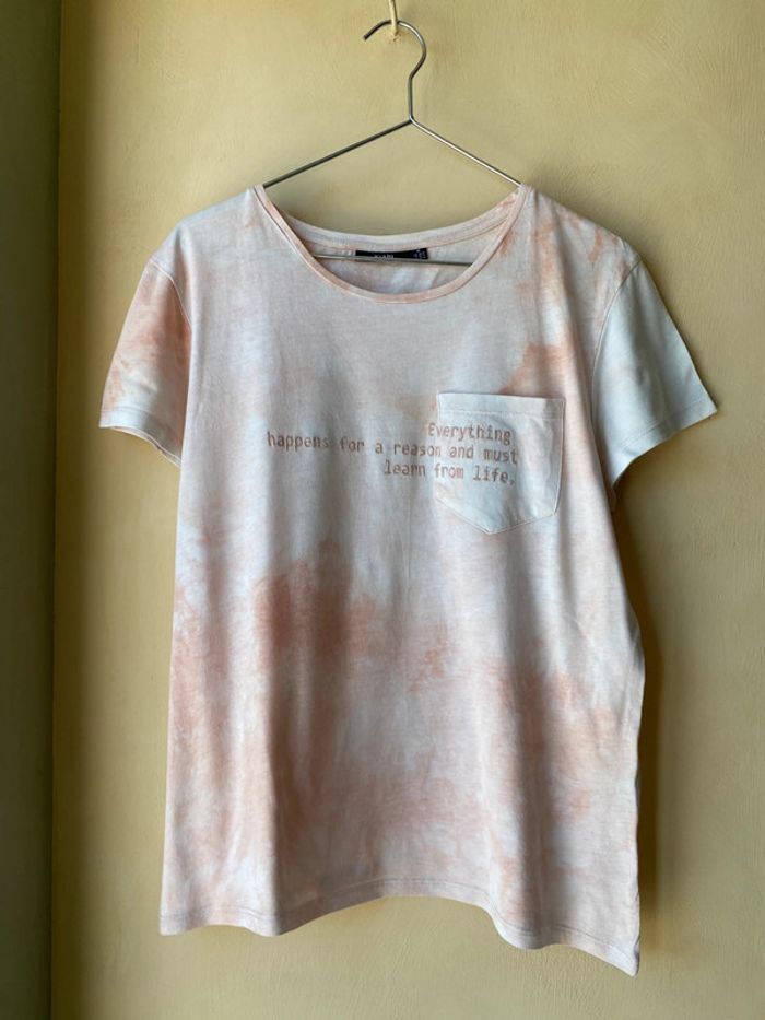 T-shirt tie and dye saumon Kiabi M - photo numéro 3