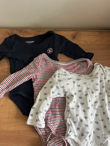 Lot de 3 bodies bébé manches longues Vertbaudet – taille 3 mois (60 cm