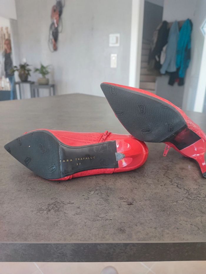 Low boots à talons rouges vernis Zara - photo numéro 7