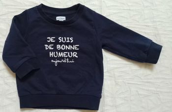 Pat et Ripaton pull sweat bleu marine 12 mois