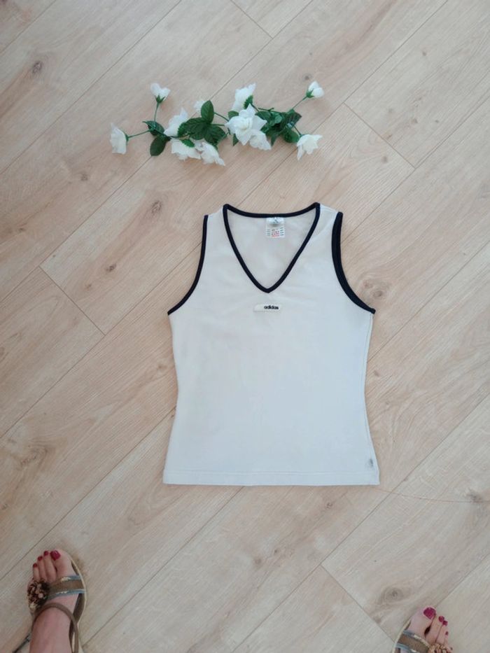 Débardeur femme 38 blanc cassé noir c86 - photo numéro 9