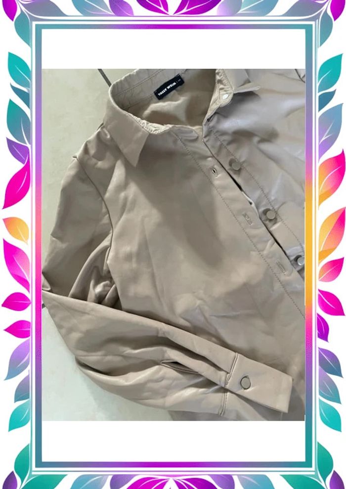 Chemise similicuir beige Tally weijl XS - photo numéro 2