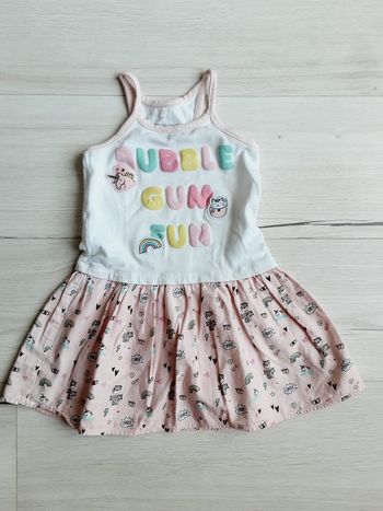 Vêtement fille robe licorne blanche et rose Orchestra 3 ans