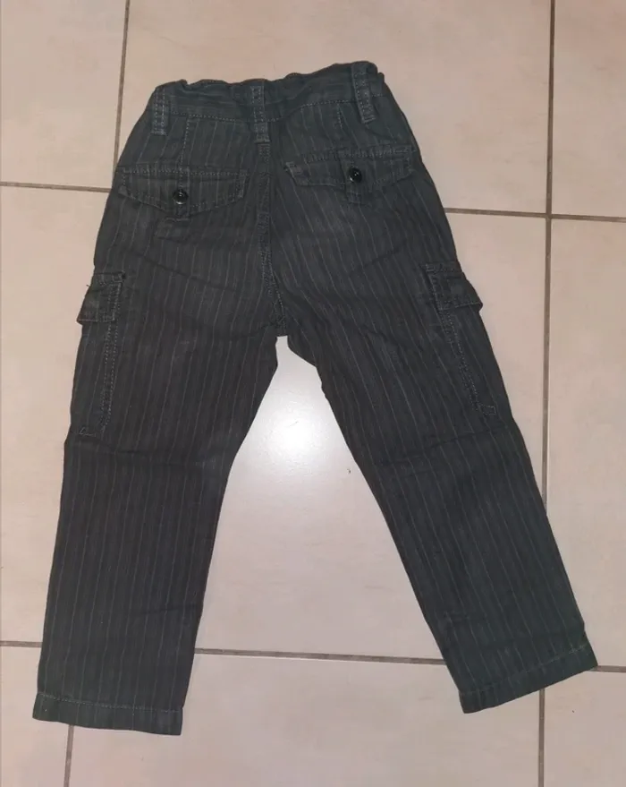 Pantalon okaïdi marron rayé 3 ans - photo numéro 3
