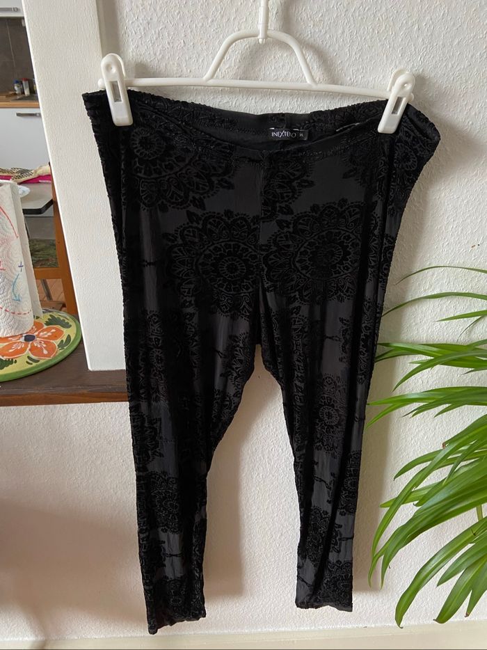 Legging noir velours