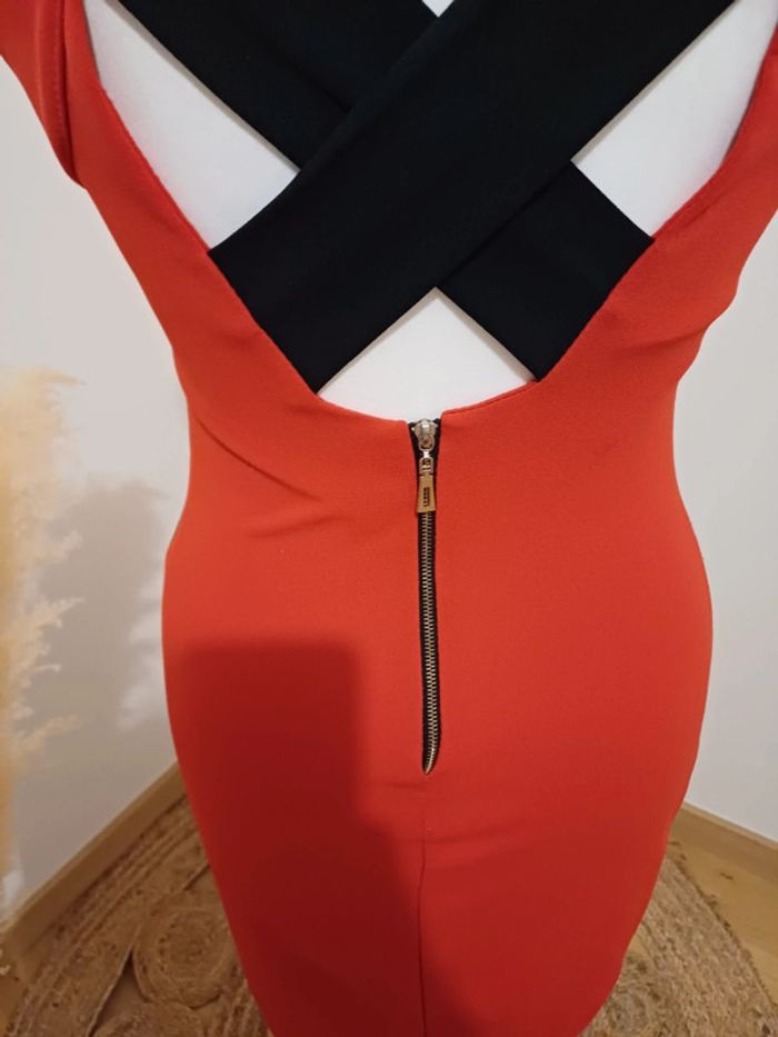 Robe chic noire et rouge taille petit S 36 - photo numéro 7