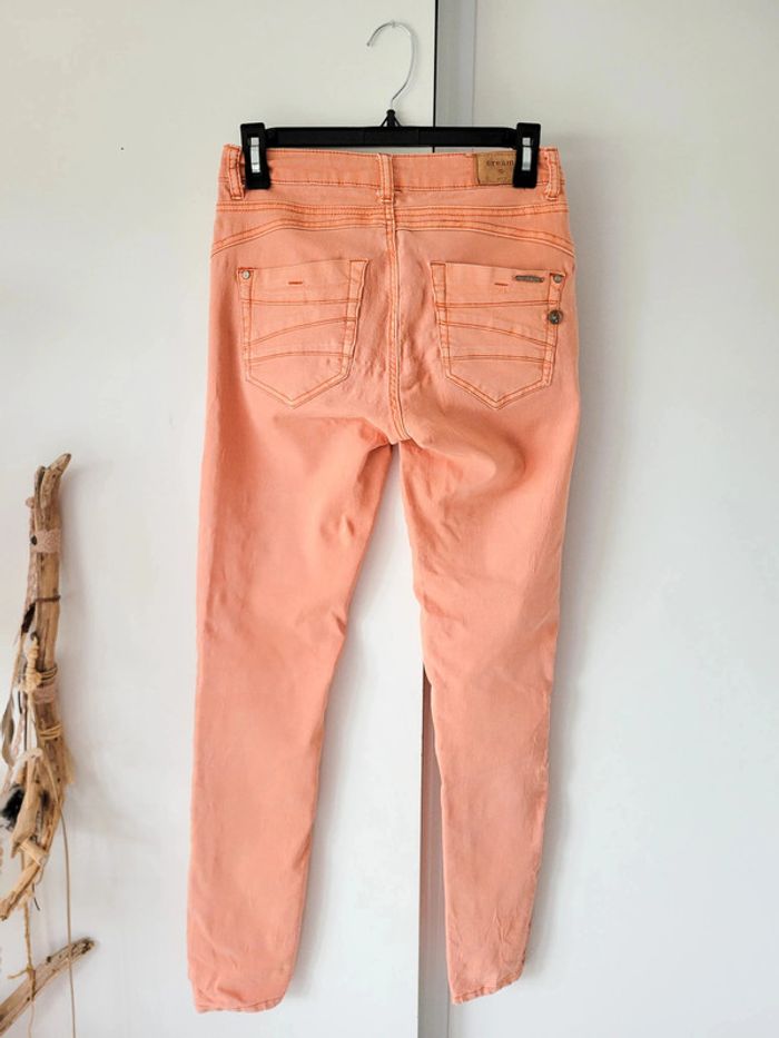 Jeans Orange Abricot Femme Cream – Taille 36 – Très Bon État - photo numéro 3