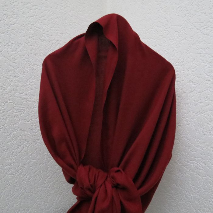 Grande étole / châle bordeaux – 2 m x 80 cm - photo numéro 8