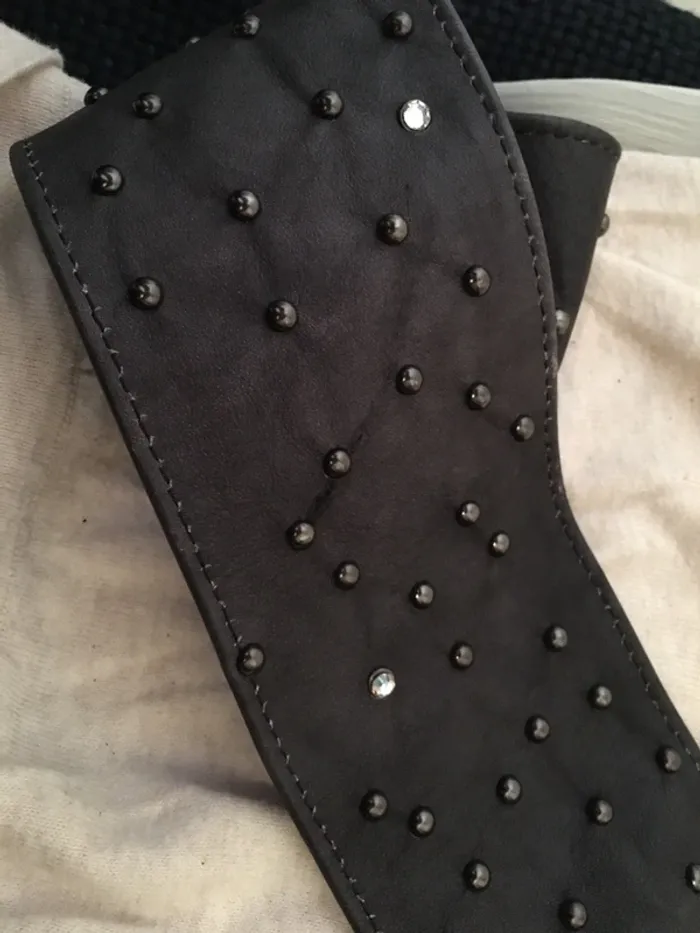Ceinture en cuir gris Aridza bross - photo numéro 2
