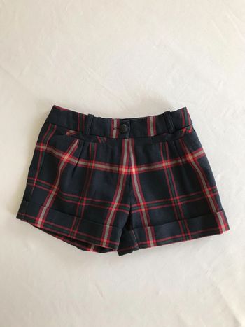 Short marine écossé pour fille 4 Ans