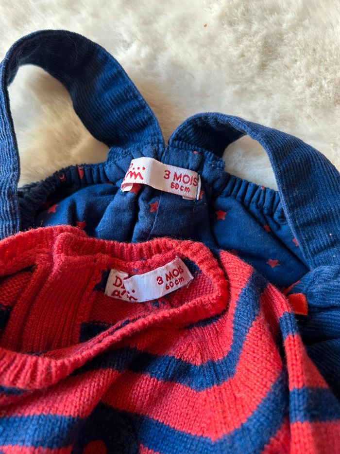 Salopette velour/ pull DPAM 3 mois - photo numéro 9
