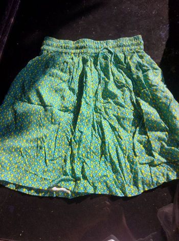 Jupe turquoise motif jaune