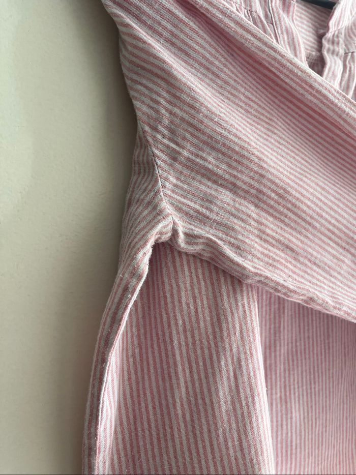 Chemisier d’hiver rayé rose et blanc - photo numéro 3