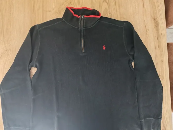 Pull col camionneur homme noir half zip ralph Lauren 1/4 zip taille xl - photo numéro 3