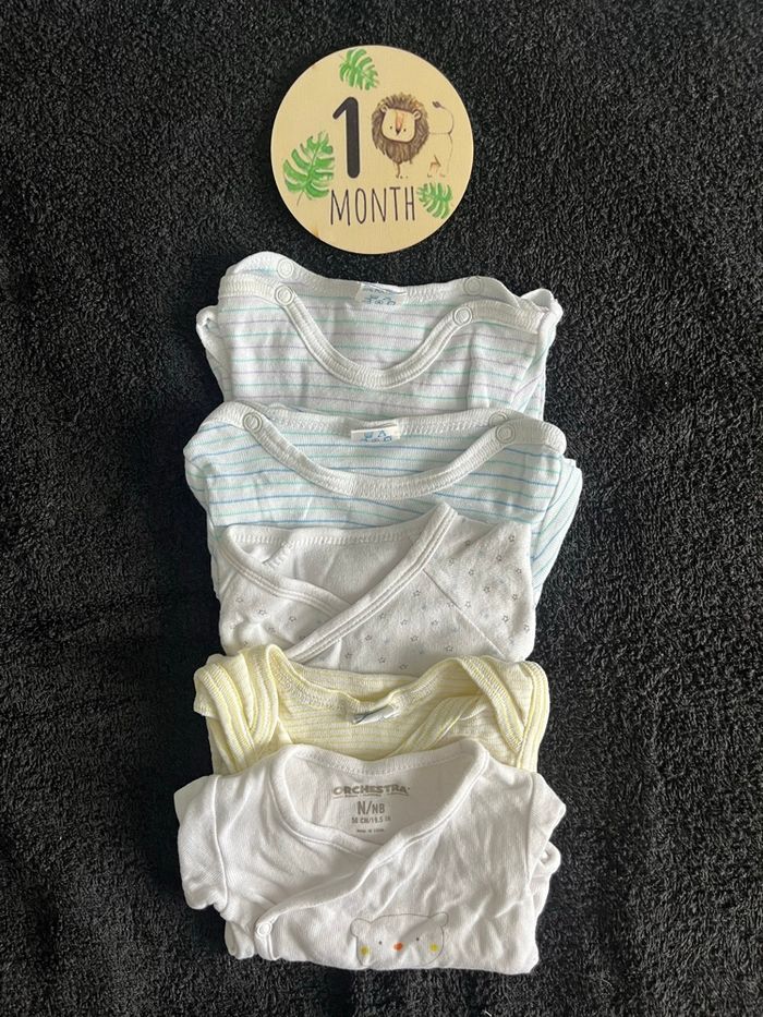 Lot 5 bodies taille 1 mois