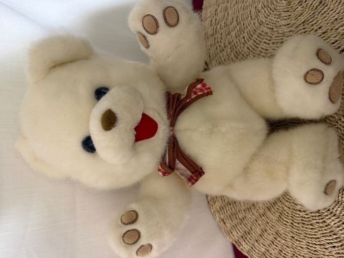 Ours blanc vintage Cuddle Wit non lavé - photo numéro 1