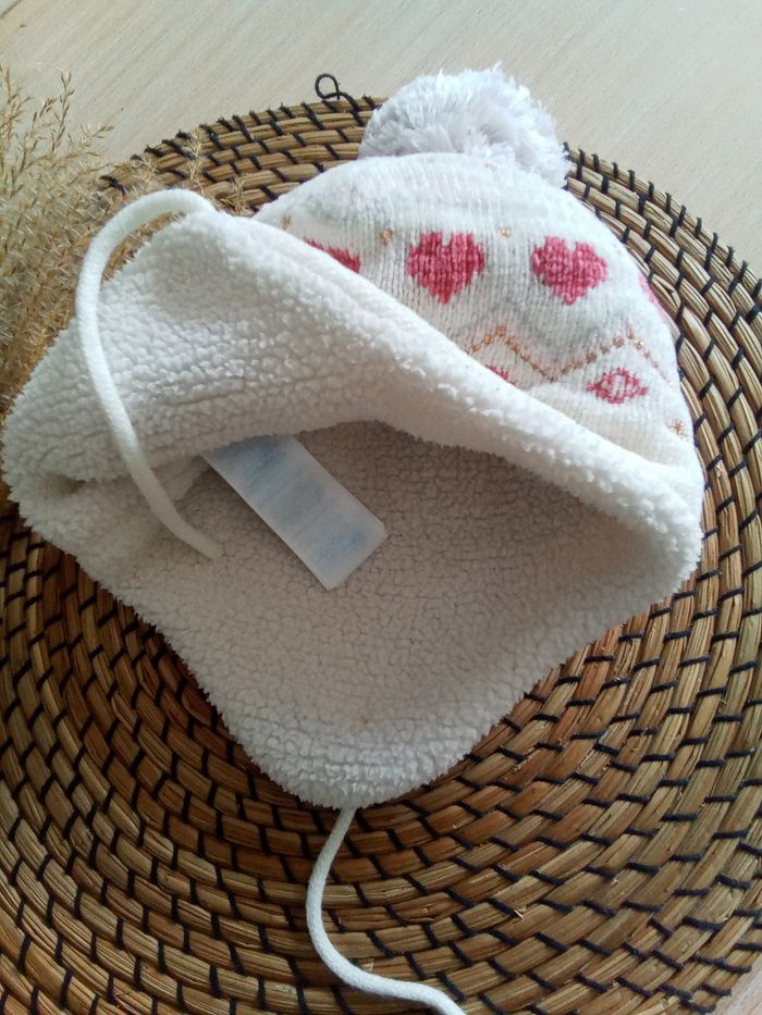 Bonnet péruvien crème avec motifs Obaibi 12/18 mois - photo numéro 5