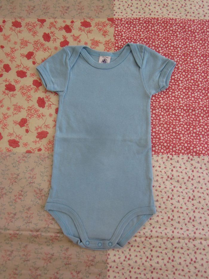 Lot de 3 Body manches courtes blanc et bleu 12 mois - photo numéro 8