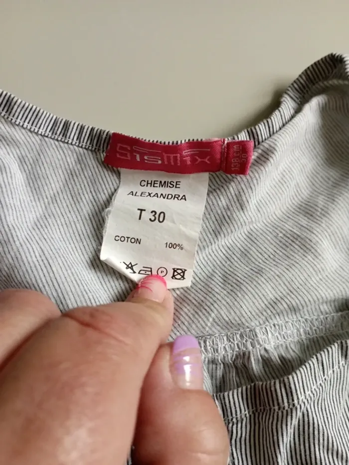 Chemise à manches courtes sismix taille 30 - photo numéro 4
