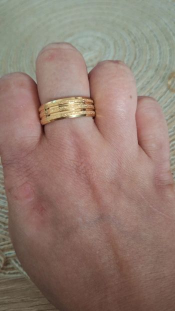 Bague dorée en acier inoxydable taille 62