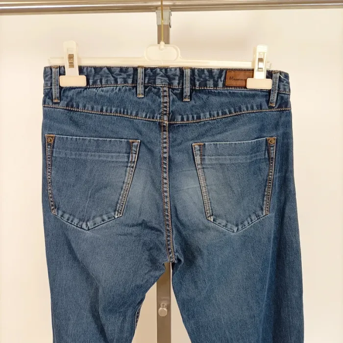 Jean slim bleu taille 40 Massimo Dutti en coton stretch, coupe droite flatteuse confortable A1230 - photo numéro 8