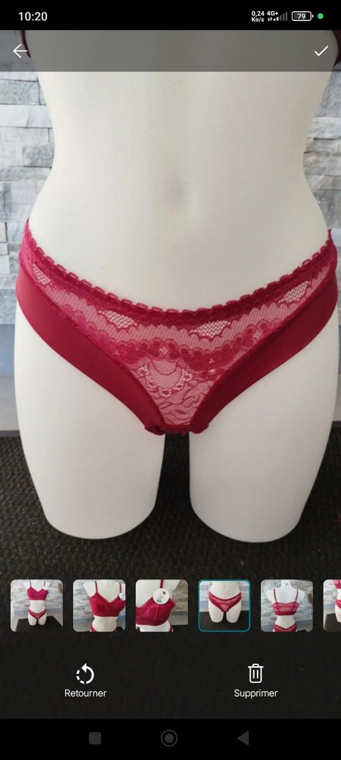 Lingerie femme ensemble soutien-gorge et string neuf sous blister - photo numéro 5