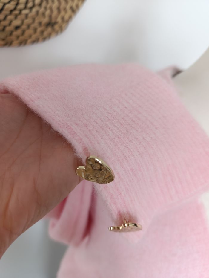 Sublime gilet doux rose avec coeurs t.u 36/42 - photo numéro 3