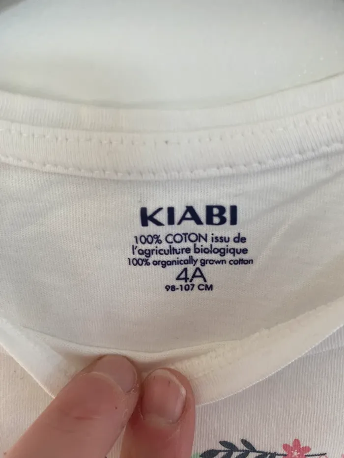 T-shirt kiabi blanc imprimé fleur - photo numéro 5
