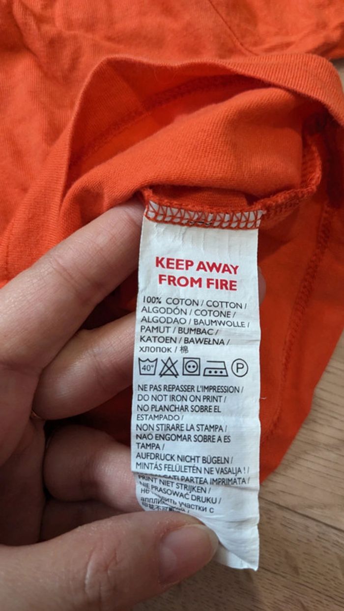 Tee-shirt manches longues Orange 12 Mois - photo numéro 4