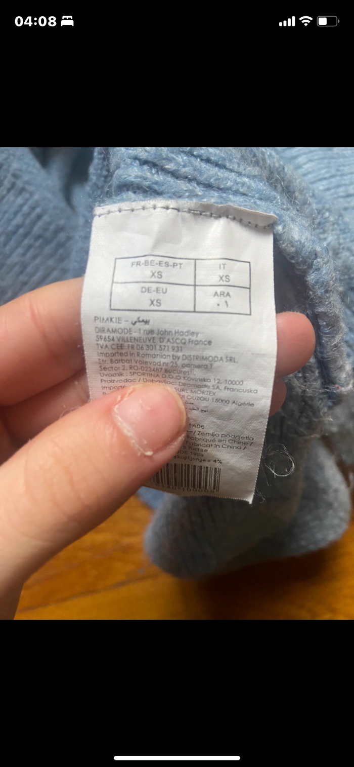 Pull bleu clair / pastel décolleté en V - photo numéro 4