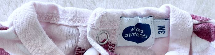 lots de 4 pyjamas cotons  « mots d’enfants » T3 mois - photo numéro 3