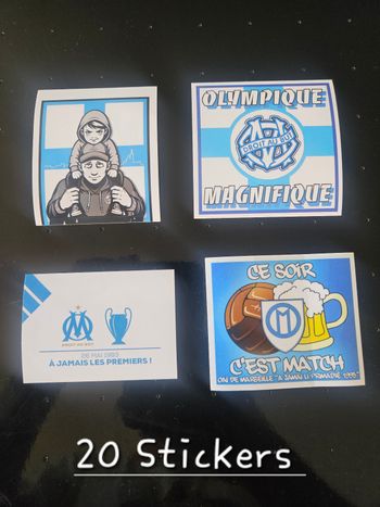 20 Stickers Olympique de Marseille